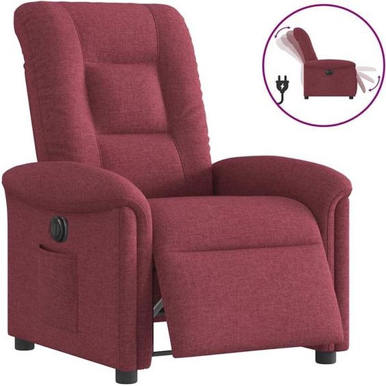 Fauteuil relax électrique vin rouge tissu