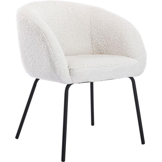 Wahson Office Chairs - Fauteuil Relax en Peluche avec Pieds en Métal Chaise Coiffeuse Chaise de Loisirs pour Chambre, Blanc