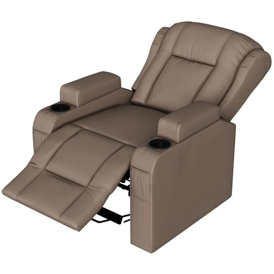 Fauteuil relax - Fauteuil TV - Fauteuil à bascule - Marron - Dossier réglable jusquà 150°