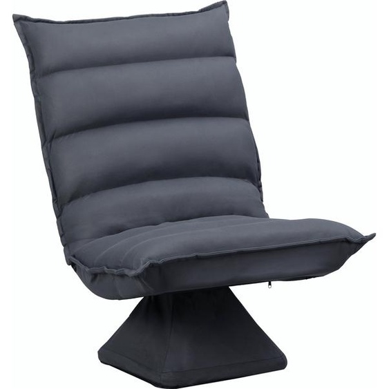 Fauteuil relax Fortuna Lai Canapé au sol pivotant à 360° avec dossier réglable en 5 positions, acier gris foncé pour une assise détendue
