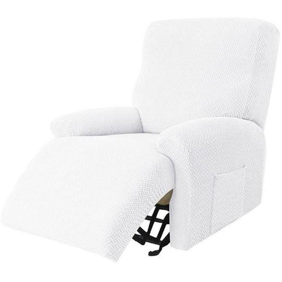 Fauteuil Relax Housse ,1 Pièce Jacquard Housse de Canapé Extensible Blanc