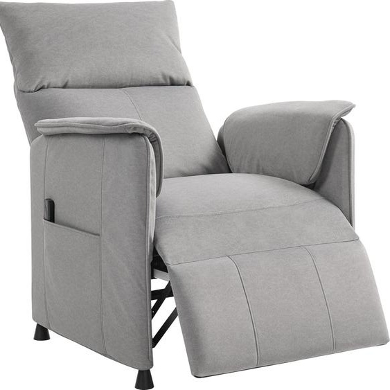 Fauteuil relax lectrique avec fonction mmoire, repose-pieds rtractable, tlcommande, gris
