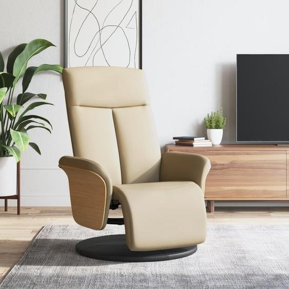 Fauteuil relax simple avec pied Tissu Crème - Fauteuil TV & Relax FR9684748 1parcel