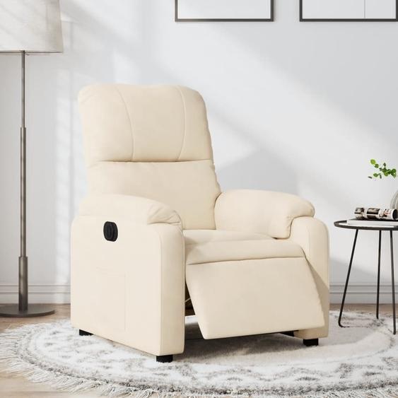 Fauteuil Relax Style Industriel Electrique Beige Tissu Microfibre Fauteuil Classique2024 cloris