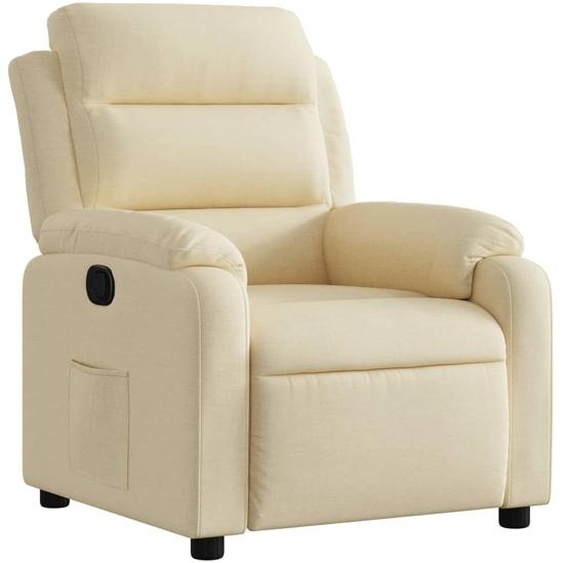 Fauteuil relax Tissu Crème