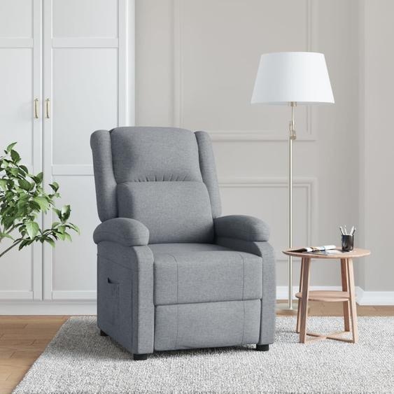 Fauteuil relax Tissu gris clair, Fauteuil classique 2024 Nouveau DesignMöbel