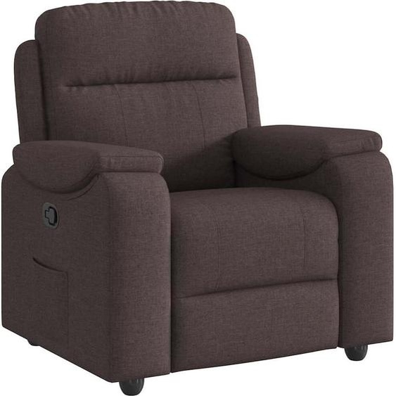 Fauteuil Relax Tissu Marron Foncé
