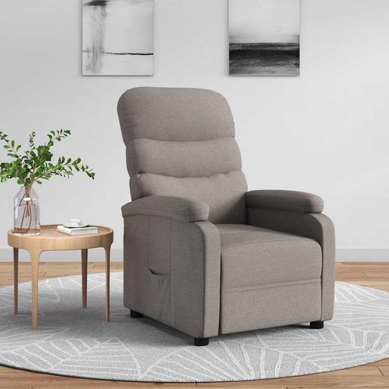 Fauteuil Relax Tissu Taupe, Fauteuil Classique DesignMeubles Nouveau