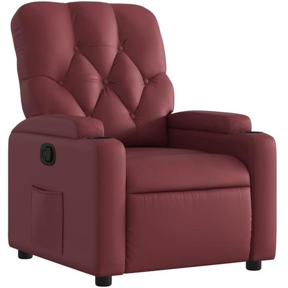 Fauteuil relax vin rouge similicuir