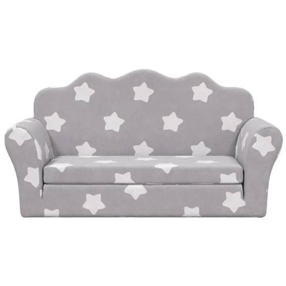 Fauteuil Salon Scandinave, Canapé-lit enfant 2 places gris clair étoiles peluche douce SQZR283331 - BELLE MAISON DECO