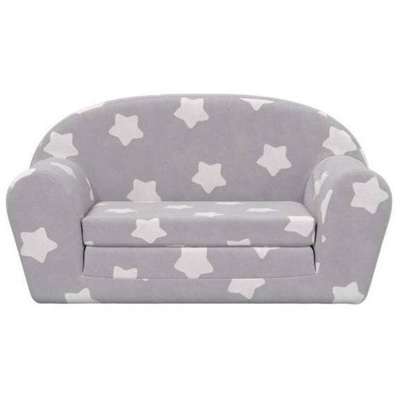 Fauteuil Salon Scandinave, Canapé-lit enfant 2 places gris clair étoiles peluche douce SQZR941102 - BELLE MAISON DECO