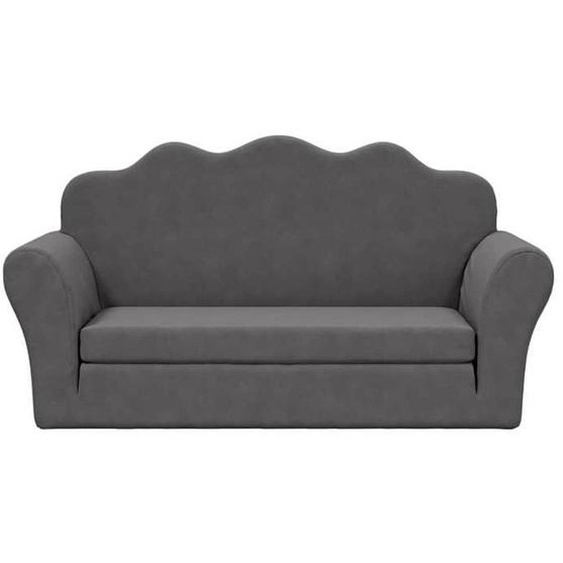Fauteuil Salon Scandinave, Canapé-lit pour enfants 2 places anthracite peluche douce SQZR169095 - BELLE MAISON DECO