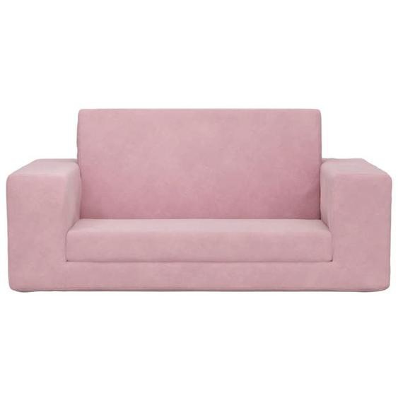 Fauteuil Salon Scandinave, Canapé-lit pour enfants 2 places rose peluche douce SQZR699996 - BELLE MAISON DECO
