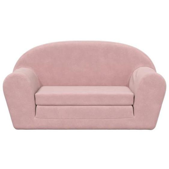 Fauteuil Salon Scandinave, Canapé-lit pour enfants 2 places rose peluche douce SQZR869154 - BELLE MAISON DECO