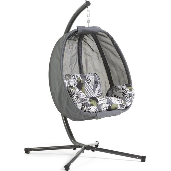 Fauteuil suspendu autoportant en textilène avec coussins décoratifs - design moderne, durable et confortable pour le jardin, la terrasse et lintérieur - COSMO