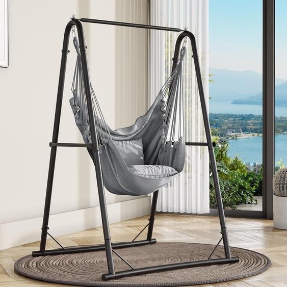 Fauteuil suspendu avec cadre - Chaise berçante stable, max. 150 kg