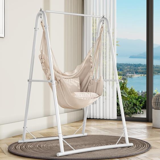 Fauteuil suspendu avec cadre - Chaise oscillante avec cadre en acier stable