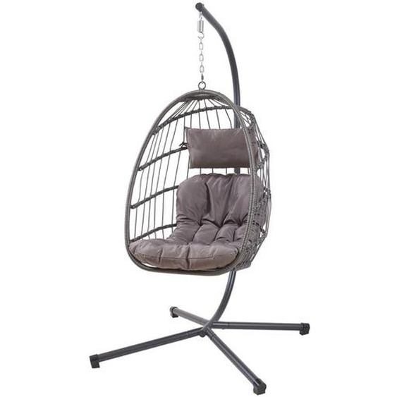Fauteuil suspendu avec support Edeng 196 x 110 x 95 cm gris