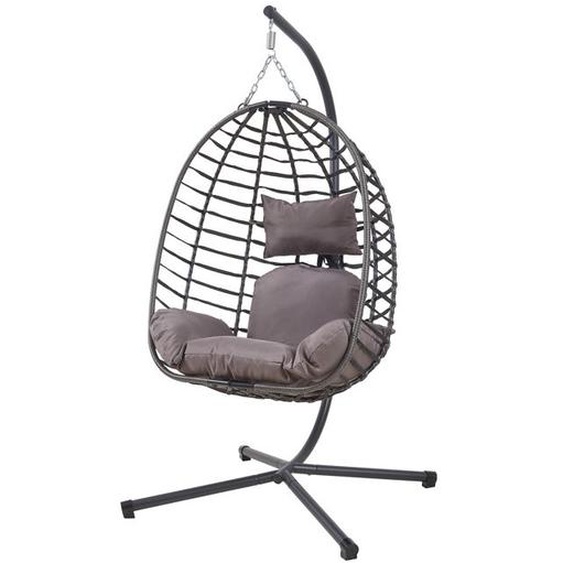 Fauteuil suspendu avec support Kandsvas 198 x 110 x 95 cm gris