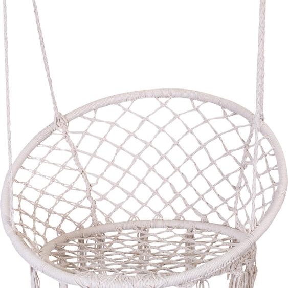 Fauteuil suspendu Blanc Chaise suspendue Balançoire de jardin Fauteuil de jardin