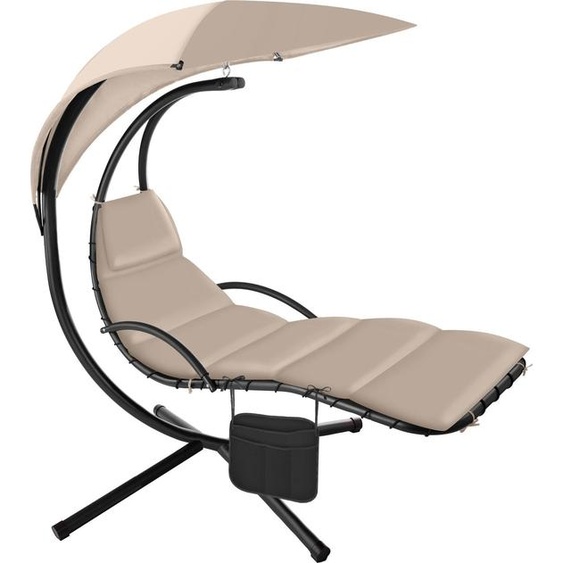 Fauteuil suspendu Elaria avec pare-soleil et poche latérale - beige