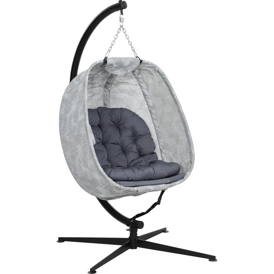 Fauteuil suspendu en forme duf avec structure, pliable et avec coussin, pour 1 personne