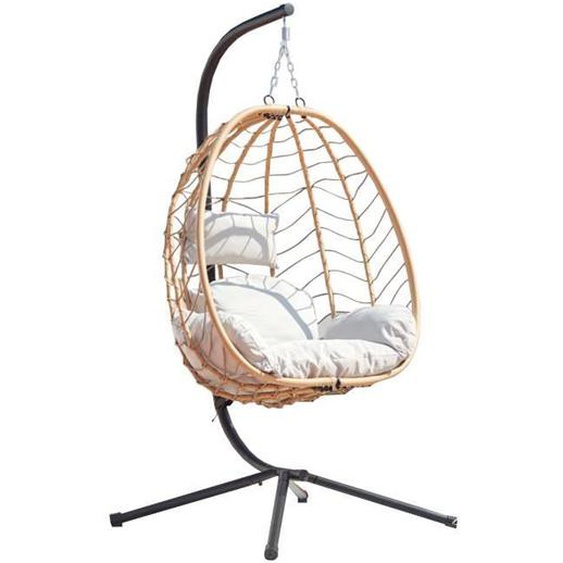 Fauteuil suspendu résine & Acier - CONCEPT USINE - LIMA - Rotin naturel - 1 place - Waterproof