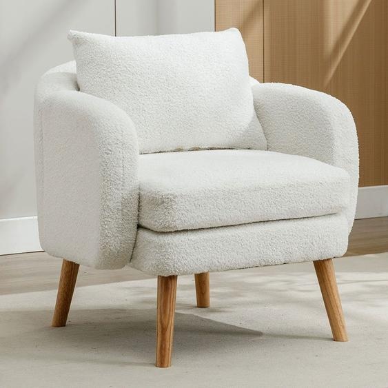 Fauteuil Sweiko, fauteuil avec coussin et coussin dassise épais, fauteuil en velours