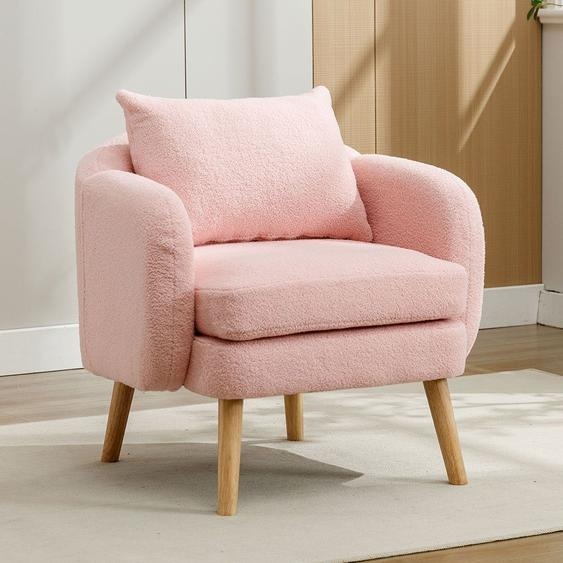 Fauteuil Sweiko, fauteuil avec coussin et coussin dassise épais, fauteuil en velours
