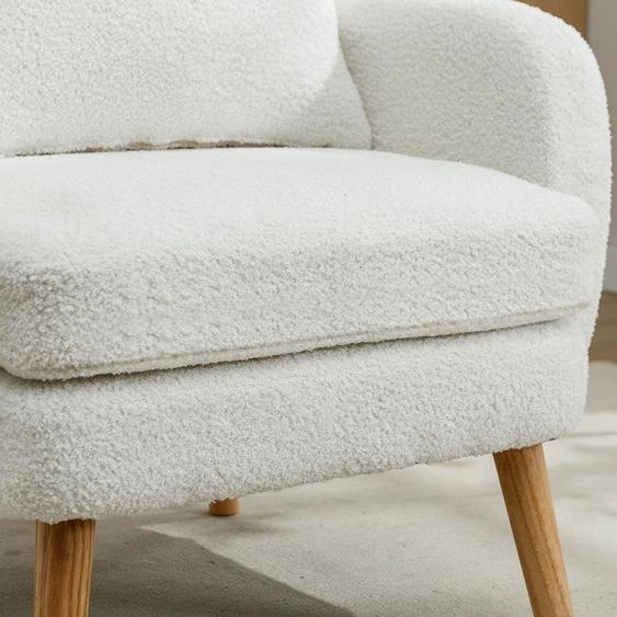 Fauteuil Sweiko, fauteuil avec coussin et coussin dassise épais, fauteuil en velours