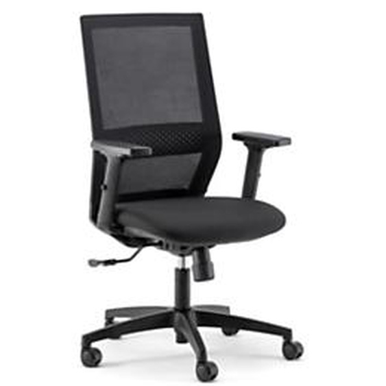 Fauteuil Théo maille / tissu avec accoudoirs - Noir