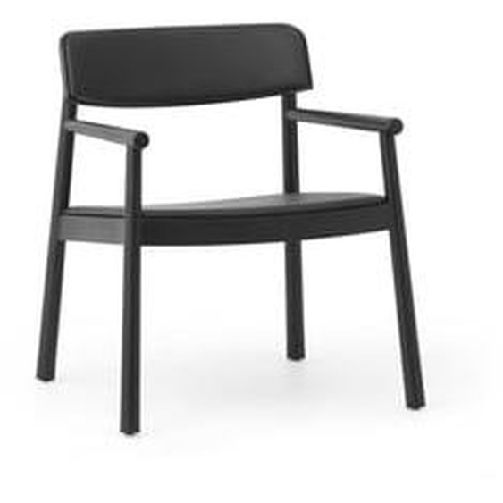 Fauteuil Timb Lounge avec accoudoirs - noir/noir - cuir noir