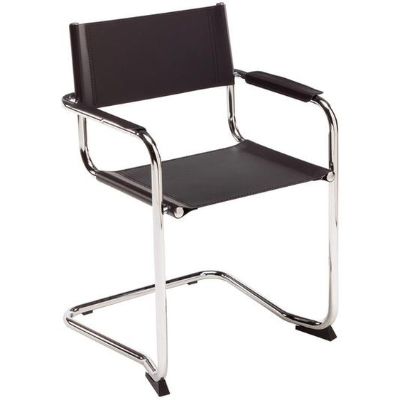Fauteuil visiteur Futura - Cuir regénéré - Noir