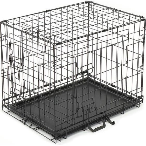 FCH Cage métallique pour chiens Cage de transport pour chiens, cage métallique pliable, 60 x 43 x 50cm