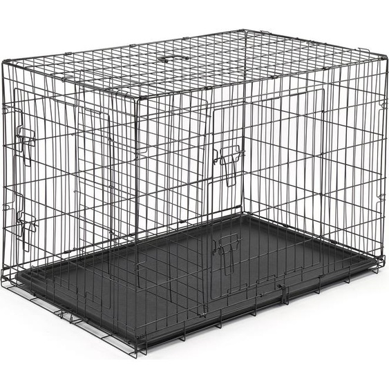 FCH Cage pour chiens en métal, 107 x 68 x 75 cm, XL pliable Cage pour chiens avec double porte