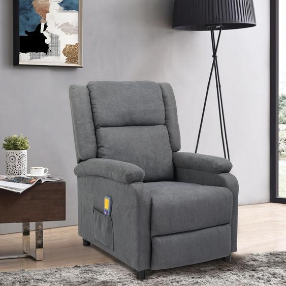 FCH Fauteuil de massage,Fauteuil de télévision Fauteuil de relaxation avec fonction massage, fonction chaleur, réglage manuel, gris