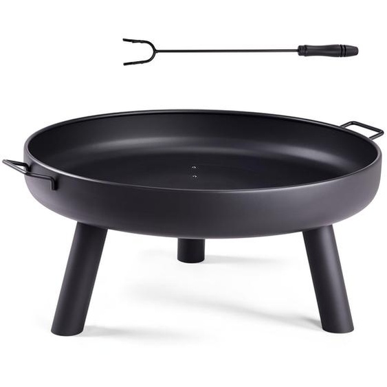 FCH Foyer Ø 80 cm sans fumée Bac à feu de bois avec tisonnier, panier à feu et tonneau à feu Pare-étincelles pour chauffage/barbecue, jardin terrasse
