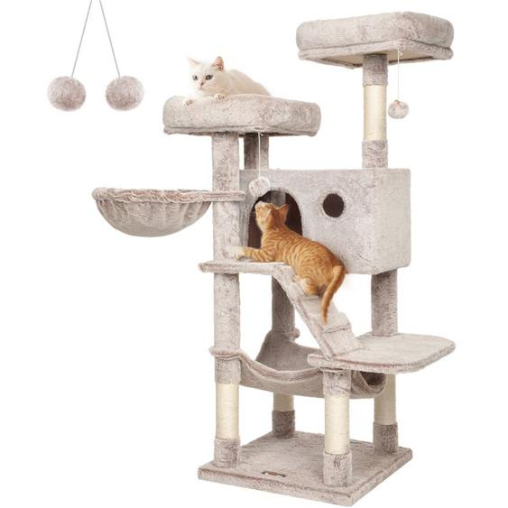 Feandrea Árbol de Gatos, Torre de Gatos Grande, Marrón y Blanco Ombré
