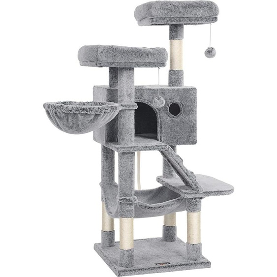 FEANDREA Arbre à chat, arbre à chat avec revêtement doux, gris bleu