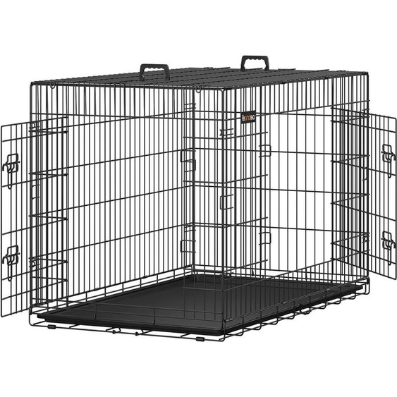 FEANDREA Cage pour chien, box pour chien, pliable, 122 x 74,5 x 80,5 cm, noir