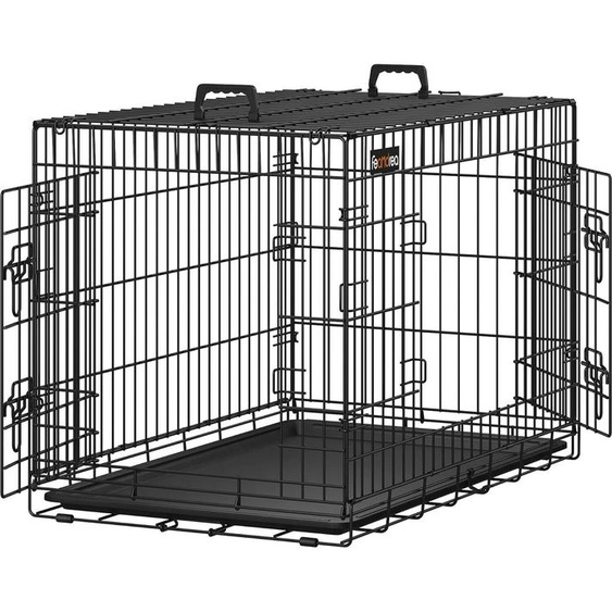 FEANDREA Cage pour chien, box pour chien, pliable, 92,5 x 57,5 x 64 cm, noir