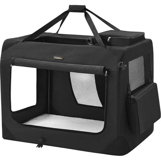 Feandrea Foldable Dog Crate, Dog Transport Box, XXXL, Dog Bag, Oxford Fabric, Mesh, Breathable, Portable, Metal Frame, with Handles, Pockets,