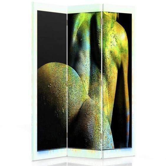 Feeby Paravent dintérieur sur toile décoratif, 3 pans une face, Nu abstrait 110x150 cm