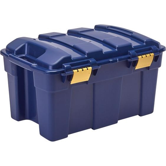 Fellowes Caisse de rangement plastique bleue emboitable à couvercle avec charnière - Bleu - Capacité 40 L