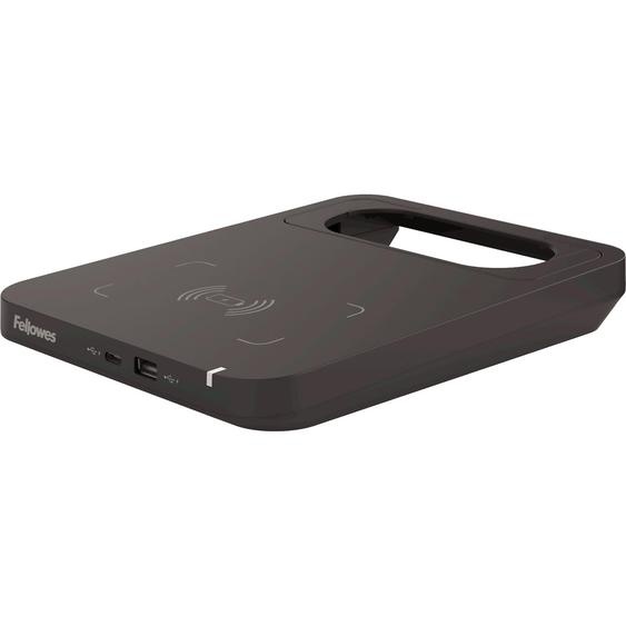 Fellowes Socle de chargement sans fil et USB compatible bras écran TALLO - Noir