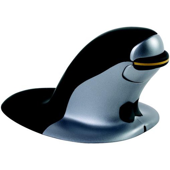 Fellowes Souris ergonomique verticale ambidextre Penguin sans fil taille Large - Noir / Argent