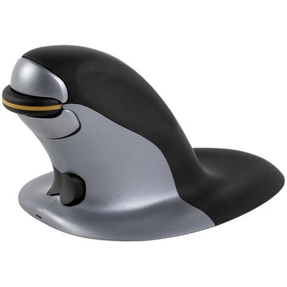 Fellowes Souris ergonomique verticale ambidextre Penguin sans fil taille Large - Noir / Argent