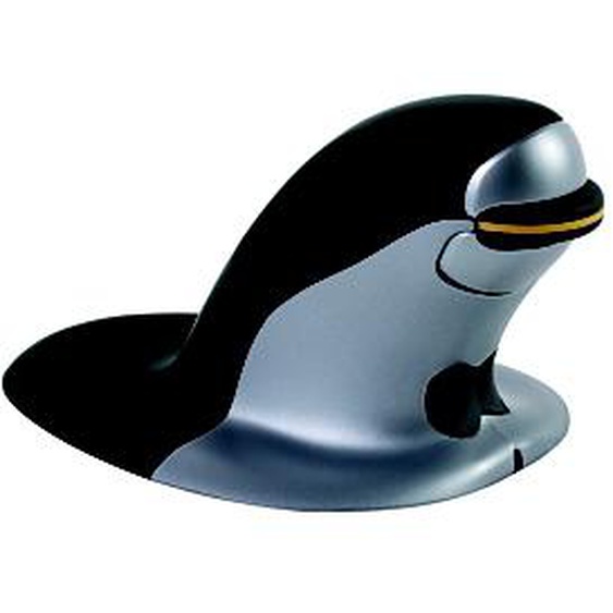 Fellowes Souris verticale Penguin sans fil taille Large - Noir / Argent
