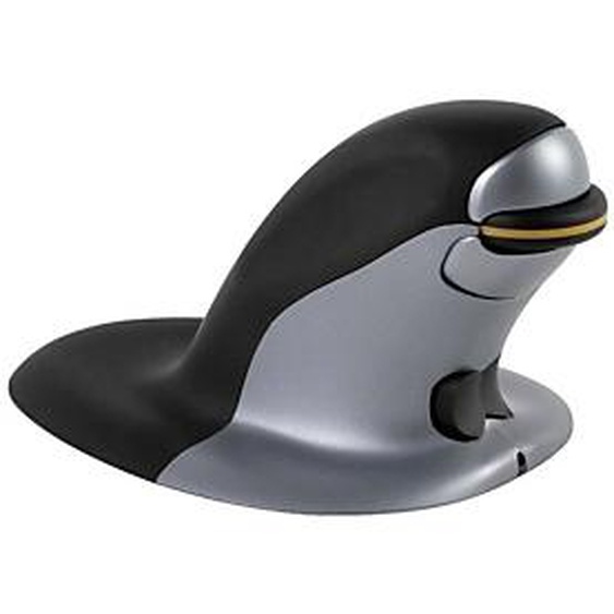 Fellowes Souris verticale Penguin sans fil taille Médium - Noir / Argent