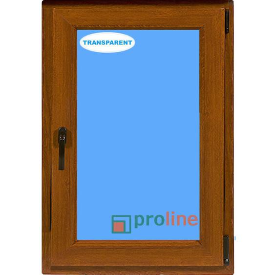 Fenêtre PVC H1000 mm X L700 mm Chêne Doré Oscilo-battante Tirant droite Verre Transparent